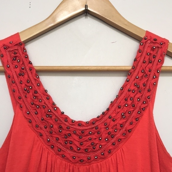 SOPRANO orange sleeveless beaded maxi dress size Small - Picture 3 of 10